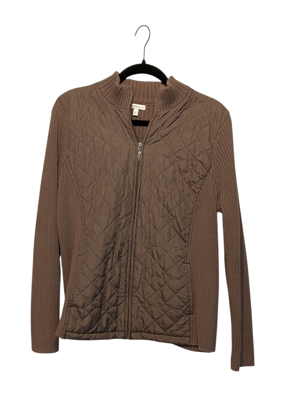 croft & barrow Quilted Zip-Front Jacket - Brown